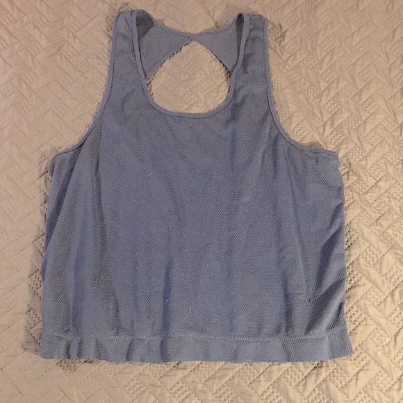 Two Layer Blue Workout Tank - Picture 2 of 5